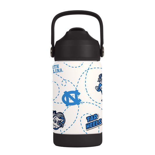 North Carolina Tar Heels Kids Bottle 12oz Stainless Steel Mascot