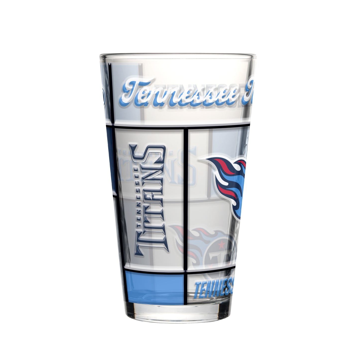 Tennessee Titans Pint Glass 16oz Quilted Stained Boxed